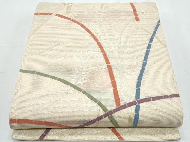 平和屋着物＊夏物　六通柄袋帯　草木文　金糸　正絹　逸品　CABI5643fb