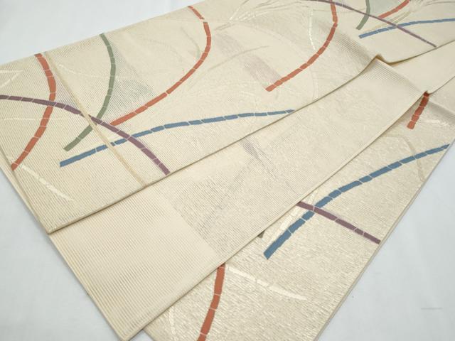 平和屋着物＊夏物　六通柄袋帯　草木文　金糸　正絹　逸品　CABI5643fb