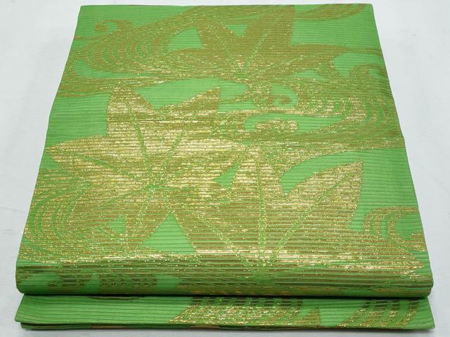 平和屋着物＊夏物　九寸開き名古屋帯　竜田川　金糸　正絹　逸品　CABI5647fb