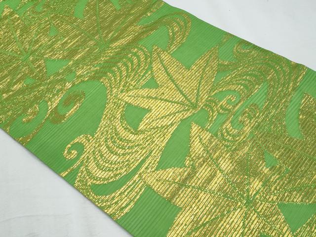 平和屋着物＊夏物　九寸開き名古屋帯　竜田川　金糸　正絹　逸品　CABI5647fb