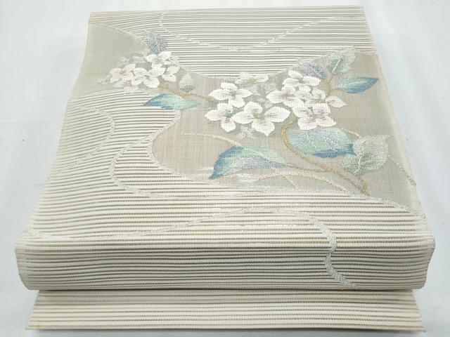 平和屋着物＊夏物　八寸名古屋帯　絽綴れ　枝花文　金銀糸　正絹　逸品　CABI5648fb