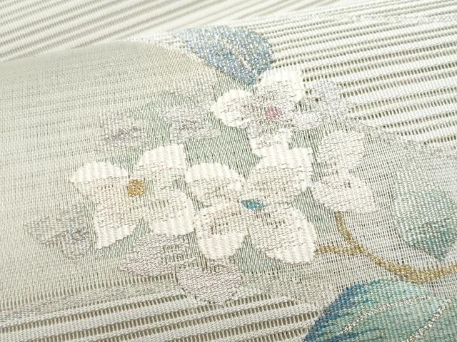 平和屋着物＊夏物　八寸名古屋帯　絽綴れ　枝花文　金銀糸　正絹　逸品　CABI5648fb