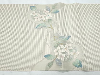 平和屋着物＊夏物　八寸名古屋帯　絽綴れ　枝花文　金銀糸　正絹　逸品　CABI5648fb