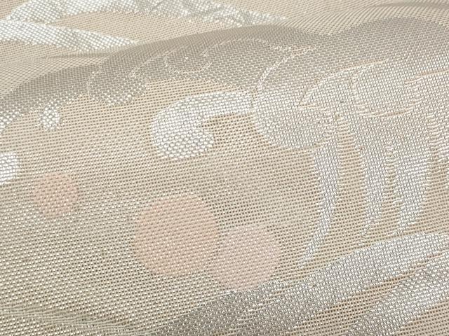 平和屋着物＊夏物　六通柄袋帯　立波文　銀糸　正絹　逸品　CABI5652fb