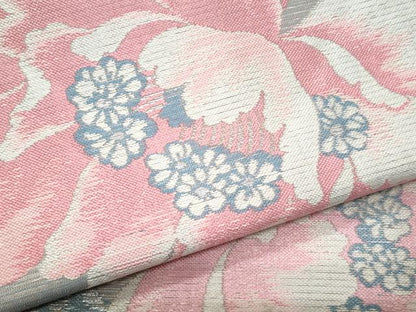 平和屋着物＊夏物　アンティーク　大正ロマン　全通柄　九寸名古屋帯　草花文　銀糸　正絹　逸品　CABI5655fb