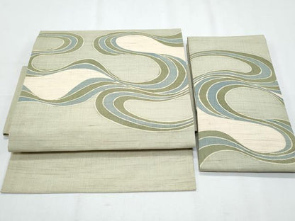 平和屋着物＊夏物　つけ帯　流線文　麻　逸品　CABI5659fb
