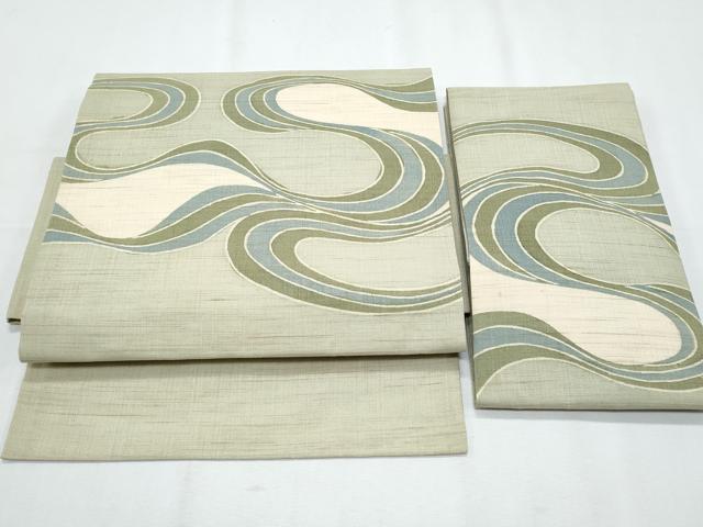 平和屋着物＊夏物　つけ帯　流線文　麻　逸品　CABI5659fb
