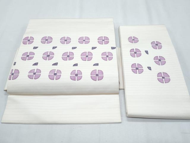 平和屋着物＊夏物　塩瀬　つけ帯　ろうけつ染　抽象文　正絹　逸品　CABI5661fb