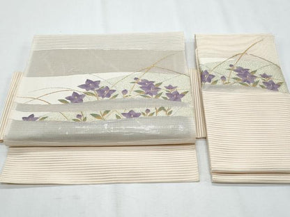 平和屋着物＊夏物　つけ帯　絽綴れ　桔梗　金銀糸　正絹　逸品　CABI5667fb