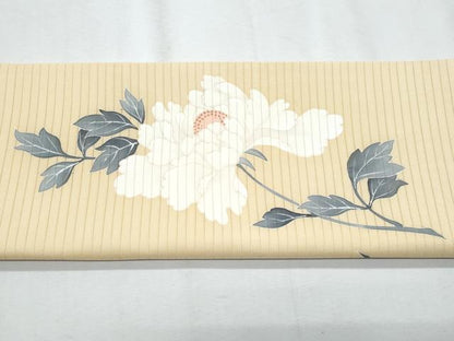 平和屋着物＊夏物　塩瀬　つけ帯　牡丹　正絹　逸品　CABI5668fb