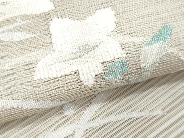平和屋着物＊夏物　八寸名古屋帯　絽綴れ　桔梗　銀糸　正絹　逸品　CABI5673fb
