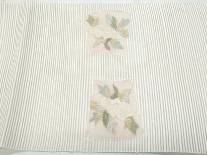 平和屋着物＊夏物　八寸名古屋帯　絽綴れ　草花文　金銀糸　正絹　逸品　CABI5674fb