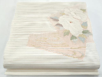 平和屋着物＊夏物　八寸名古屋帯　絽綴れ　草花文　金銀糸　正絹　逸品　CABI5674fb