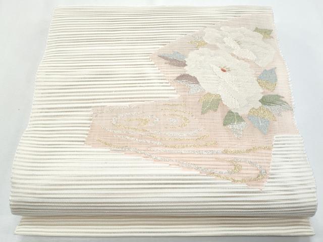 平和屋着物＊夏物　八寸名古屋帯　絽綴れ　草花文　金銀糸　正絹　逸品　CABI5674fb