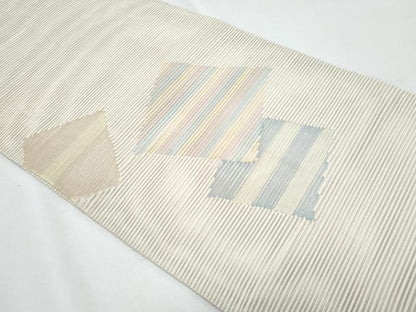 平和屋着物＊夏物　八寸名古屋帯　絽綴れ　色紙重ね文　正絹　逸品　CABI5676fb