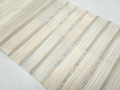平和屋着物＊夏物　八寸名古屋帯　絽綴れ　横段文　金銀糸　正絹　逸品　CABI5677fb