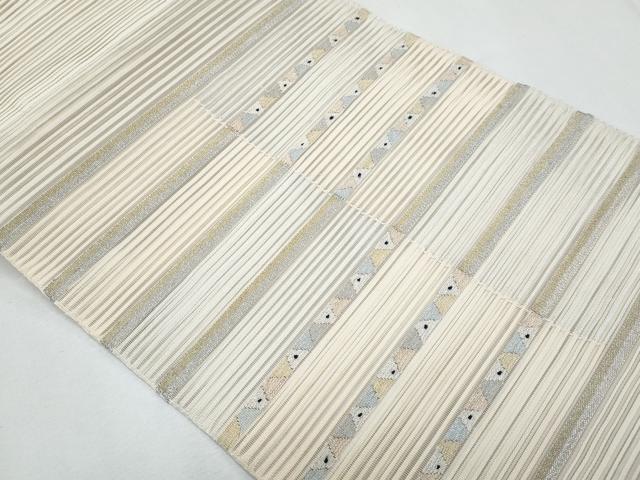 平和屋着物＊夏物　八寸名古屋帯　絽綴れ　横段文　金銀糸　正絹　逸品　CABI5677fb