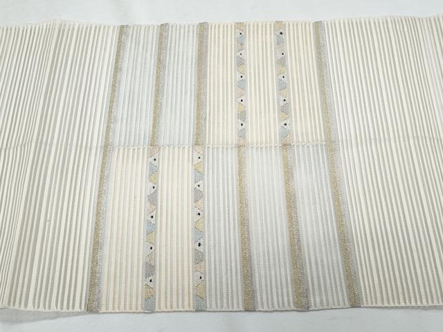 平和屋着物＊夏物　八寸名古屋帯　絽綴れ　横段文　金銀糸　正絹　逸品　CABI5677fb