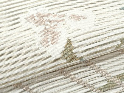 平和屋着物＊夏物　八寸名古屋帯　絽綴れ　杜若　金銀糸　正絹　逸品　CABI5678fb
