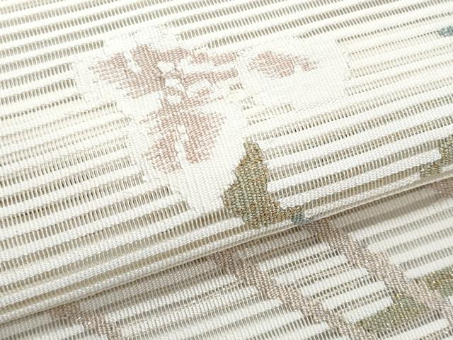 平和屋着物＊夏物　八寸名古屋帯　絽綴れ　杜若　金銀糸　正絹　逸品　CABI5678fb