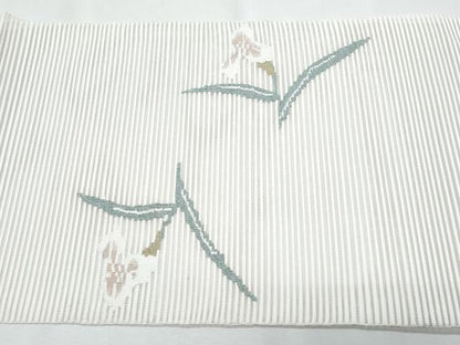 平和屋着物＊夏物　八寸名古屋帯　絽綴れ　杜若　金銀糸　正絹　逸品　CABI5678fb