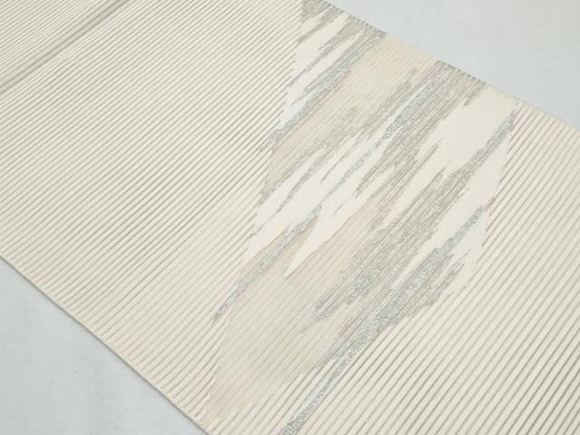 平和屋着物＊夏物　八寸名古屋帯　絽綴れ　霞文　銀糸　正絹　逸品　CABI5679fb