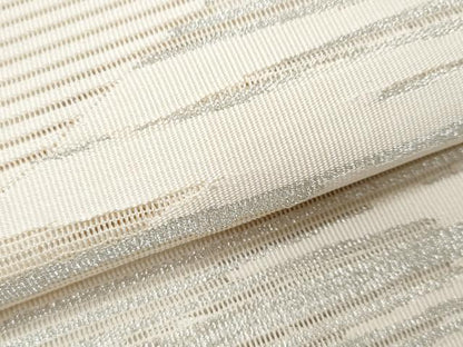 平和屋着物＊夏物　八寸名古屋帯　絽綴れ　霞文　銀糸　正絹　逸品　CABI5679fb