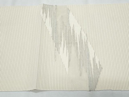 平和屋着物＊夏物　八寸名古屋帯　絽綴れ　霞文　銀糸　正絹　逸品　CABI5679fb