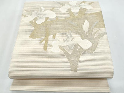平和屋着物＊夏物　八寸名古屋帯　絽綴れ　杜若　金銀糸　正絹　逸品　CABI5680fb