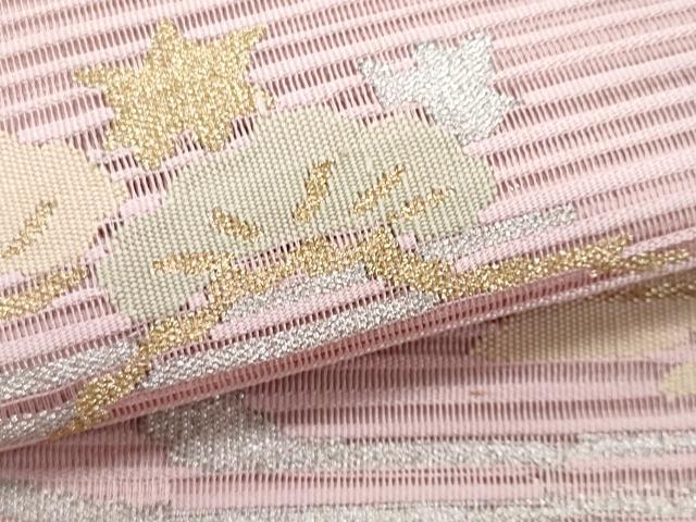 平和屋着物＊夏物　八寸名古屋帯　流水枝葉文　金銀糸　正絹　逸品　CABI5682fb