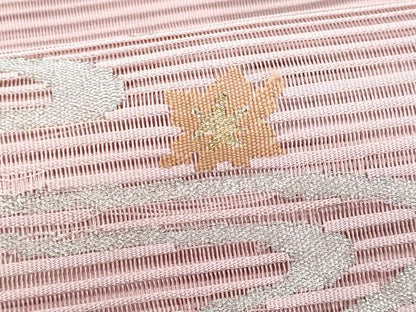 平和屋着物＊夏物　八寸名古屋帯　流水枝葉文　金銀糸　正絹　逸品　CABI5682fb