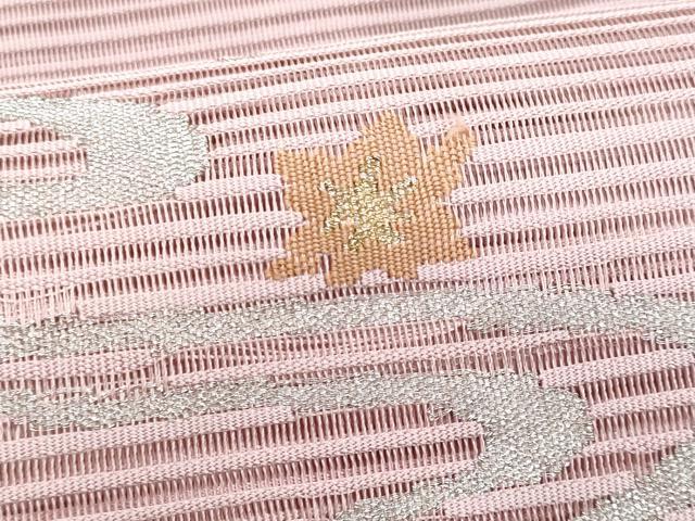 平和屋着物＊夏物　八寸名古屋帯　流水枝葉文　金銀糸　正絹　逸品　CABI5682fb
