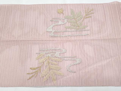 平和屋着物＊夏物　八寸名古屋帯　流水枝葉文　金銀糸　正絹　逸品　CABI5682fb