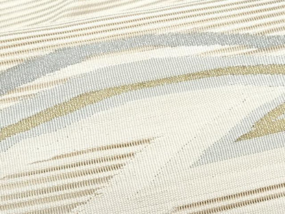 平和屋着物＊夏物　八寸名古屋帯　絽綴れ　霞文　金糸　正絹　逸品　CABI5684fb