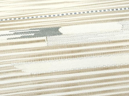 平和屋着物＊夏物　八寸名古屋帯　絽綴れ　横段文　銀糸　正絹　逸品　CABI5686fb