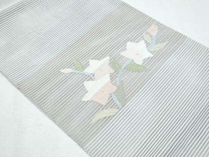 平和屋着物＊夏物　八寸名古屋帯　絽綴れ　桔梗　正絹　逸品　CABI5688fb