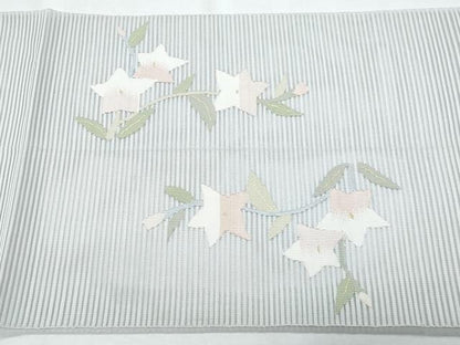 平和屋着物＊夏物　八寸名古屋帯　絽綴れ　桔梗　正絹　逸品　CABI5688fb