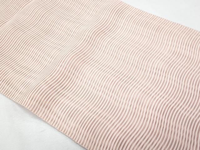 平和屋着物＊夏物　八寸名古屋帯　絽綴れ　よろけ縞　虹色　正絹　逸品　CABI5689fb