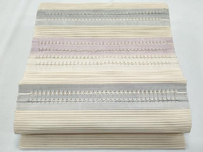平和屋着物＊夏物　八寸名古屋帯　絽綴れ　横段文　正絹　逸品　CABI5697fb