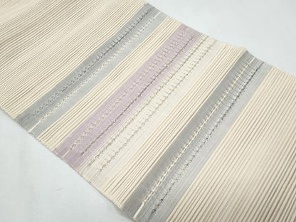 平和屋着物＊夏物　八寸名古屋帯　絽綴れ　横段文　正絹　逸品　CABI5697fb