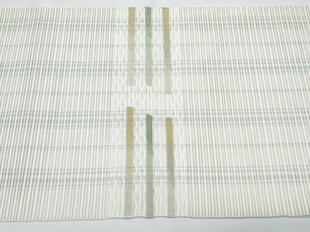 平和屋着物＊夏物　八寸名古屋帯　絽綴れ　横段文　正絹　逸品　CABI5698fb