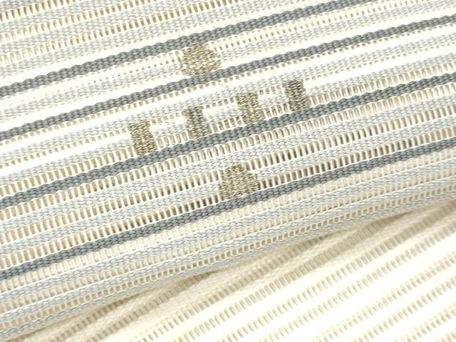 平和屋着物＊夏物　八寸名古屋帯　絽綴れ　丸文　金糸　正絹　逸品　CABI5700fb