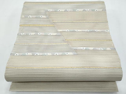 平和屋着物＊夏物　八寸名古屋帯　絽綴れ　切嵌吉祥文　金銀糸　正絹　逸品　CABI5701fb