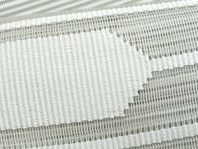 平和屋着物＊夏物　八寸名古屋帯　絽綴れ　幾何学文様　白花色　正絹　逸品　CABI5702fb