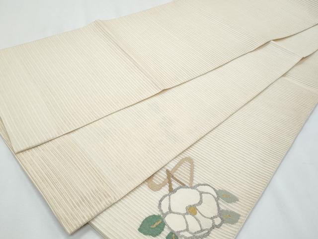 平和屋着物＊夏物　太鼓柄袋帯　絽綴れ　枝椿文　金銀糸　正絹　逸品　CABI5704fb