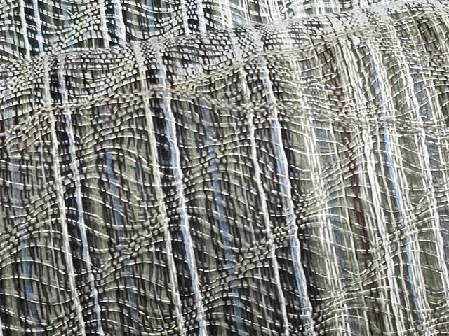 平和屋着物＊夏物　全通柄袋帯　櫛織　変わり縞　正絹　逸品　CABI5706fb