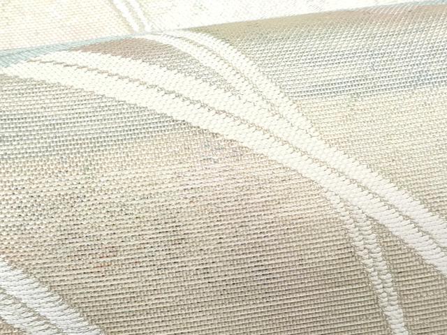 平和屋着物＊夏物　六通柄袋帯　石畳芝草文　銀糸　正絹　逸品　CABI5707fb