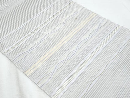 平和屋着物＊夏物　八寸名古屋帯　絽綴れ　横段文　金銀糸　正絹　逸品　CABI5708fb