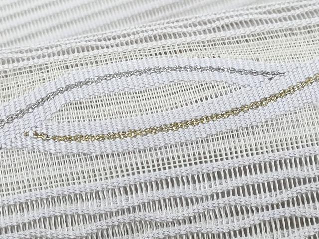 平和屋着物＊夏物　八寸名古屋帯　絽綴れ　横段文　金銀糸　正絹　逸品　CABI5708fb