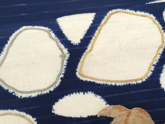 平和屋着物＊夏物　アンティーク　大正ロマン　九寸名古屋帯　駒刺繍　石畳　蟹　金糸　正絹　逸品　CABI5716fb